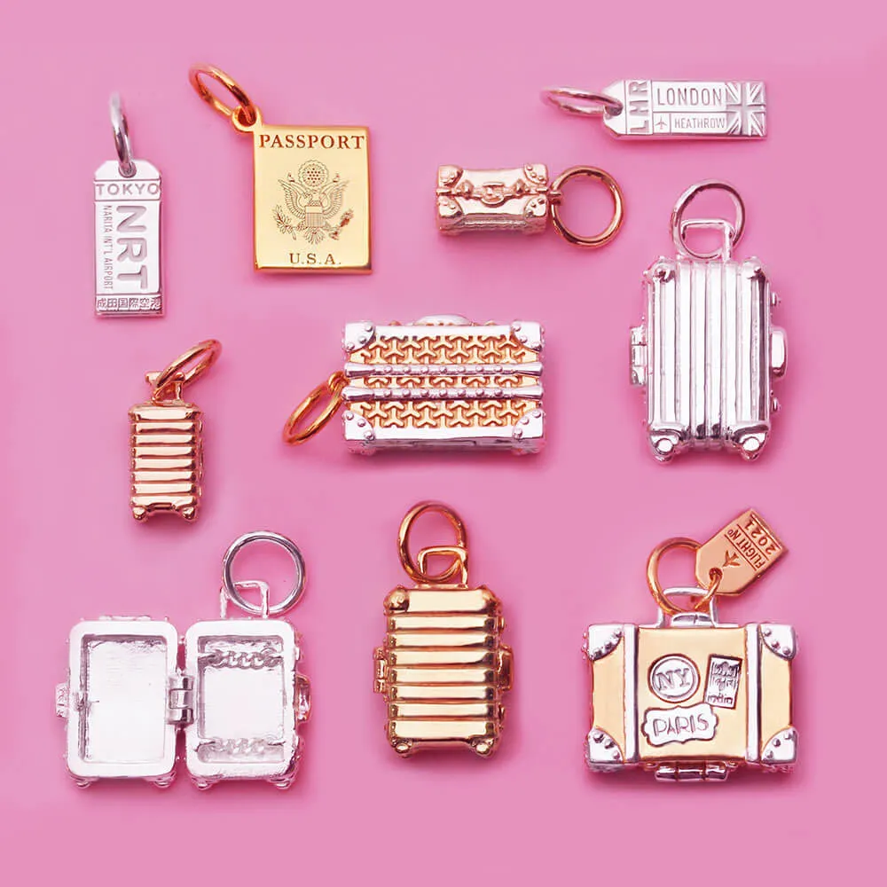 Smart Suitcase Charm Solid Gold Large