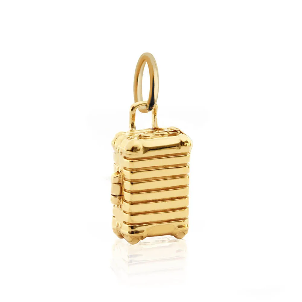 Smart Suitcase Charm Solid Gold Large