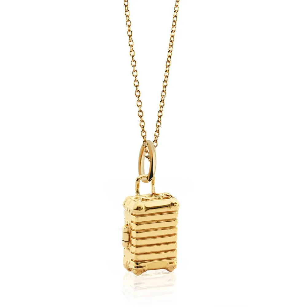 Smart Suitcase Charm Solid Gold Large