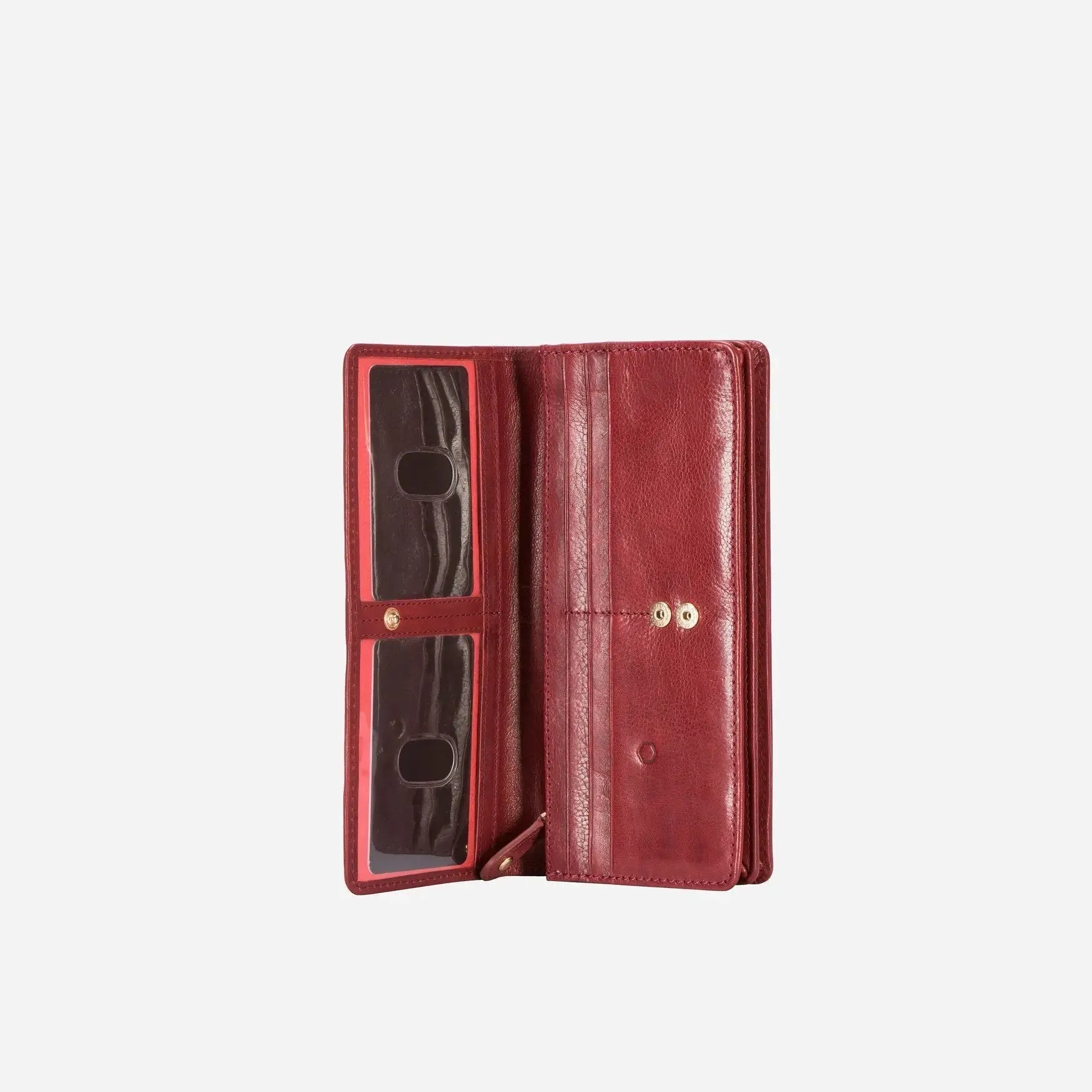 Stylish Red Leather Tote with Functional Organization