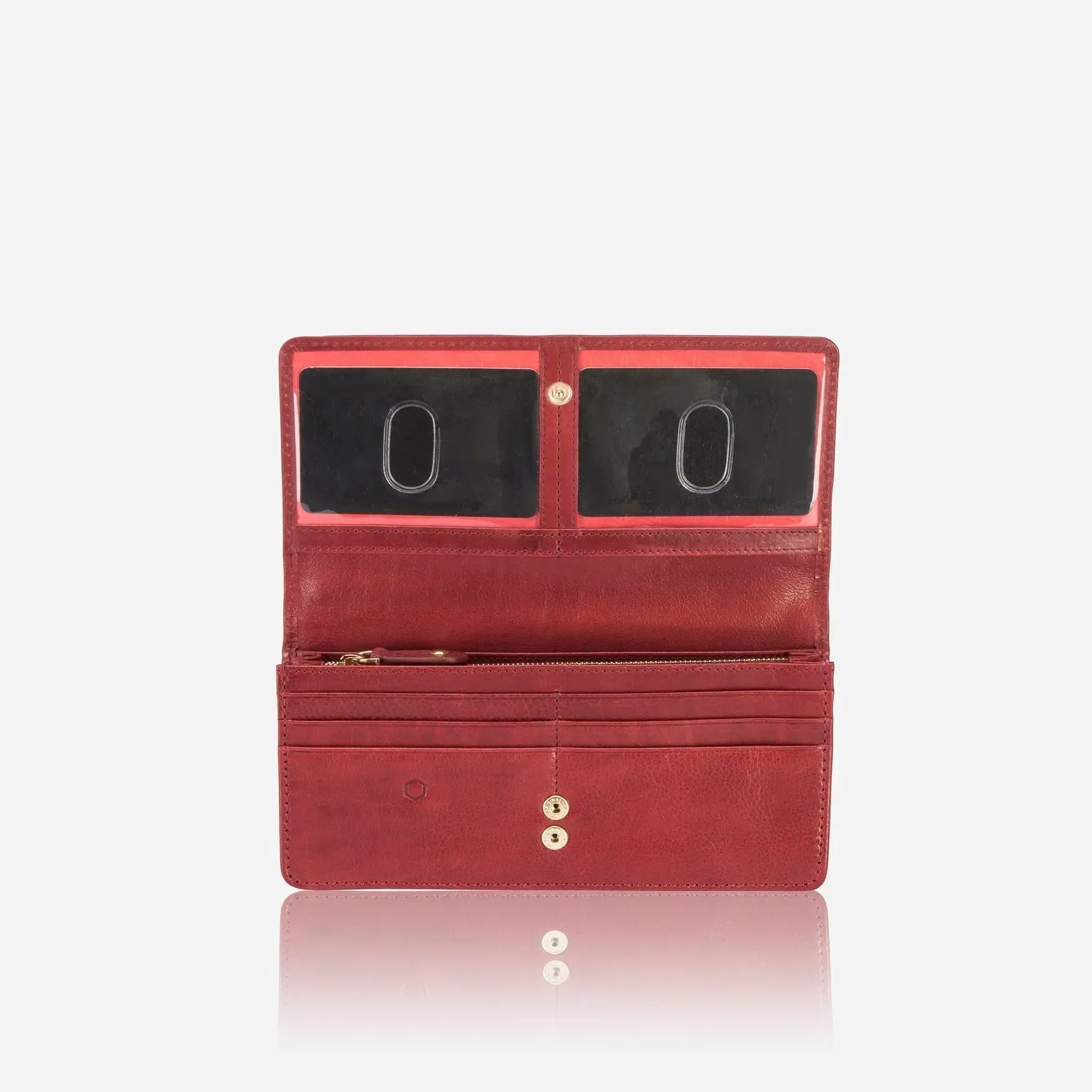 Stylish Red Leather Tote with Functional Organization