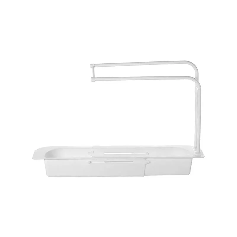 Telescopic Expandable Kitchen Sink Drain Basket Holder Rack F42-8-765 White