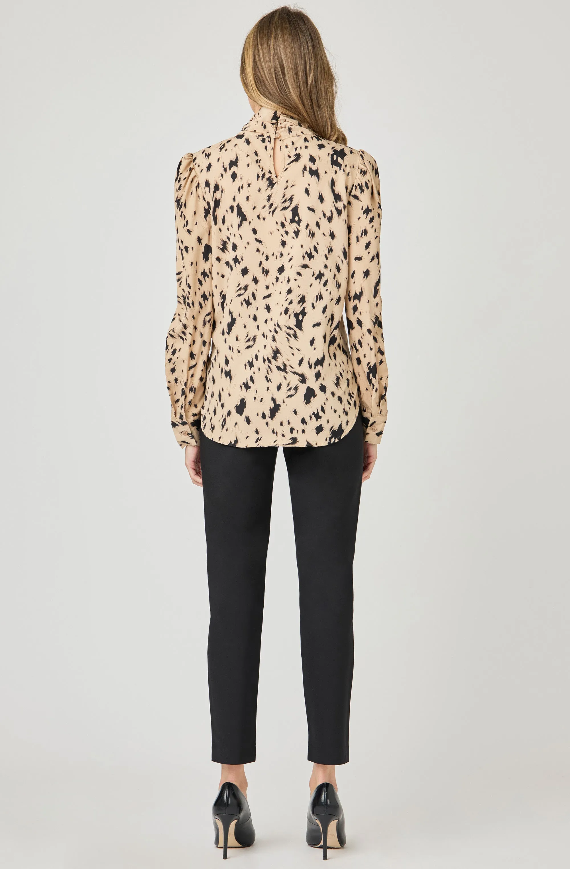 Turtleneck Printed Blouse