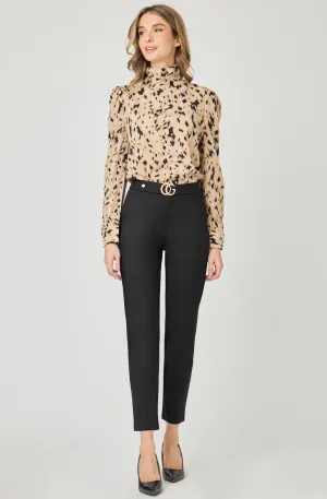 Turtleneck Printed Blouse