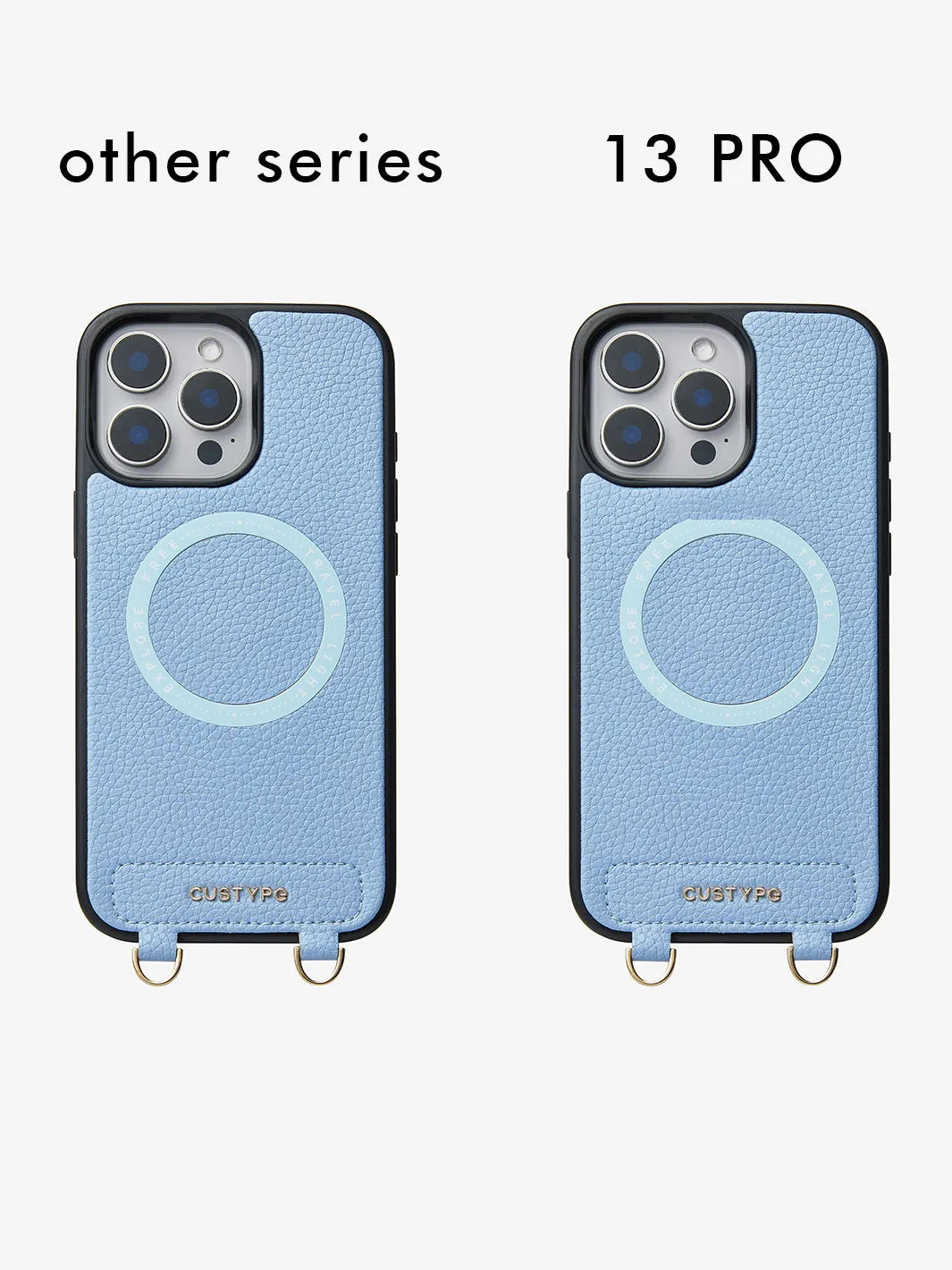 Unique Design Set- Bicolor Webbing Wireless Charging Crossbody Phone Case Round Pouch Set