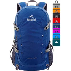 Venture Pal 40L Lightweight Packable Travel Hiking Backpack Daypack | A5-navy