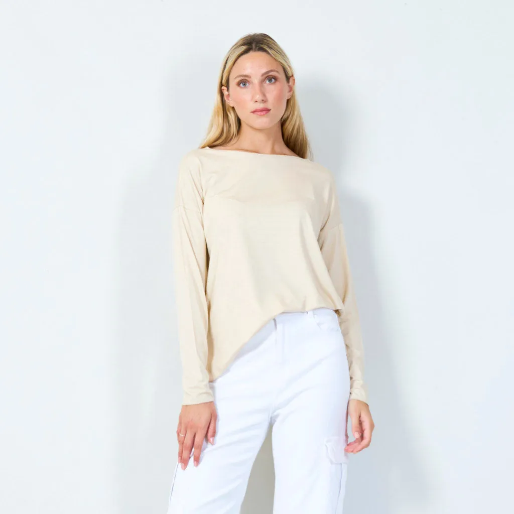 Versatile relaxed-fit long sleeve top wholesale