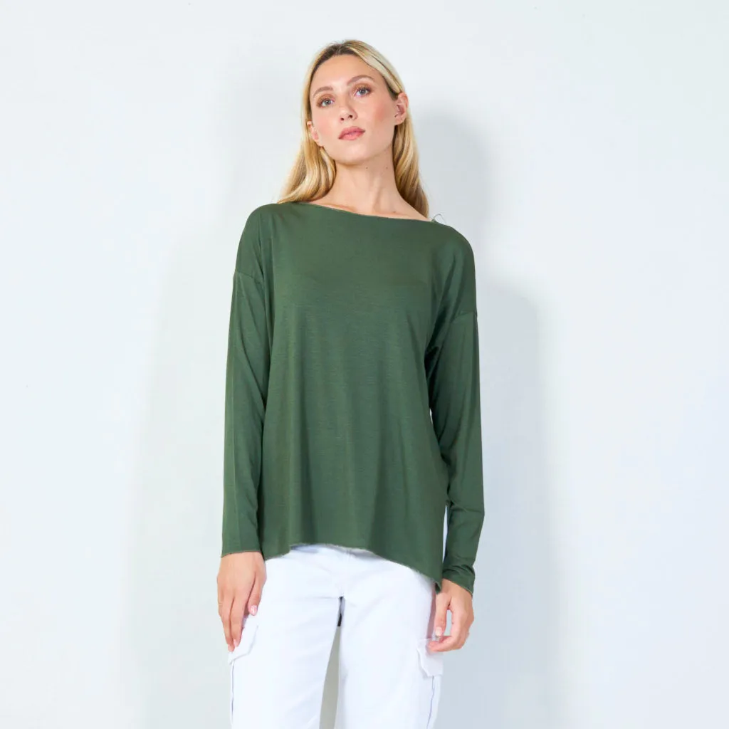 Versatile relaxed-fit long sleeve top wholesale