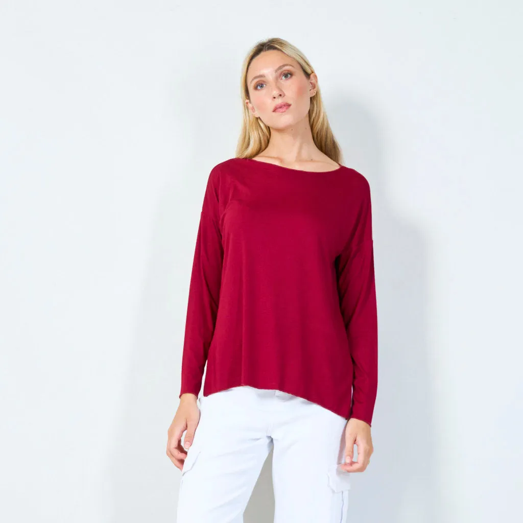 Versatile relaxed-fit long sleeve top wholesale