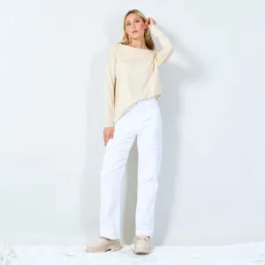 Versatile relaxed-fit long sleeve top wholesale