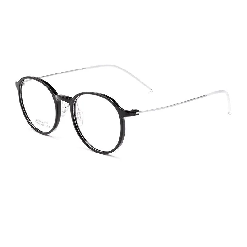 Yimaruili Unisex Full Rim Round Tr 90 Titanium Eyeglasses 5825M
