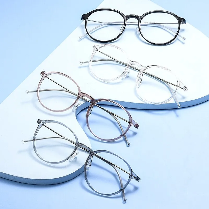 Yimaruili Unisex Full Rim Round Tr 90 Titanium Eyeglasses 5825M