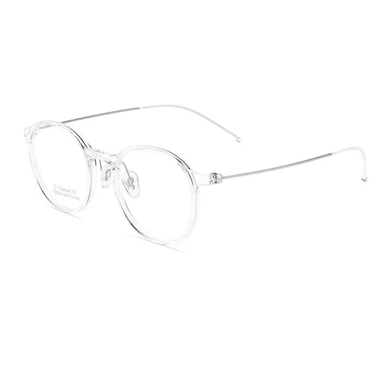 Yimaruili Unisex Full Rim Round Tr 90 Titanium Eyeglasses 5825M