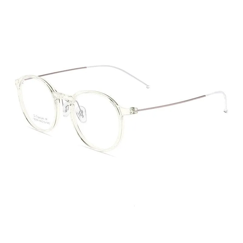 Yimaruili Unisex Full Rim Round Tr 90 Titanium Eyeglasses 5825M