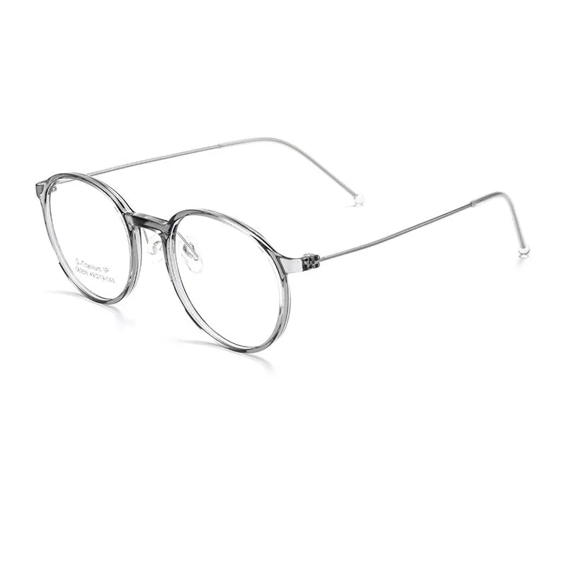 Yimaruili Unisex Full Rim Round Tr 90 Titanium Eyeglasses 5825M