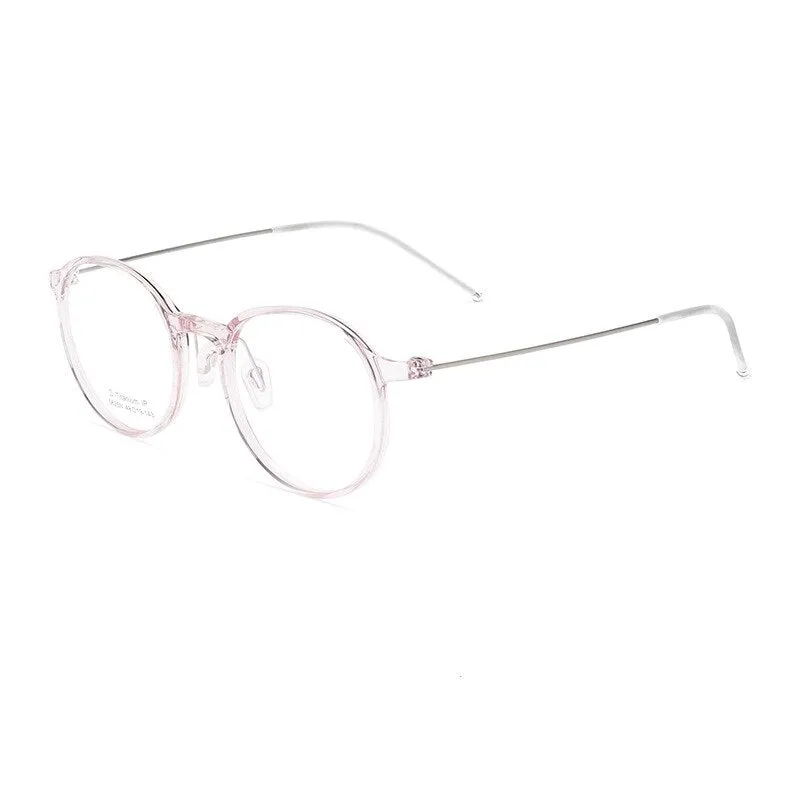 Yimaruili Unisex Full Rim Round Tr 90 Titanium Eyeglasses 5825M