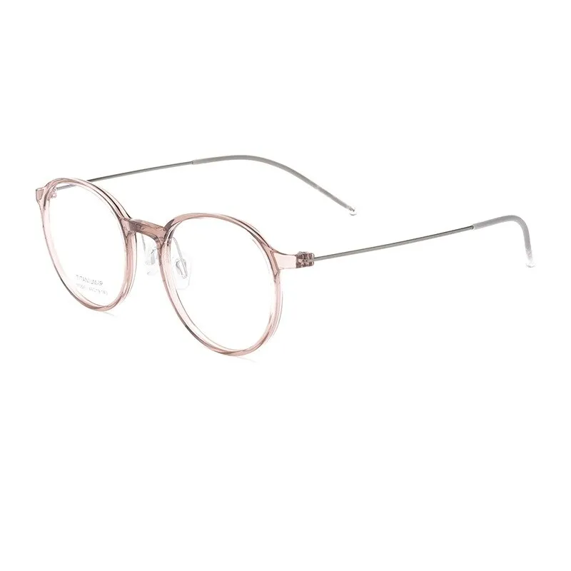 Yimaruili Unisex Full Rim Round Tr 90 Titanium Eyeglasses 5825M